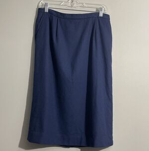 Pendleton Virgin Wool Maxi Skirt Blue Long Wool Skirt 14 Dark Academia Vintage